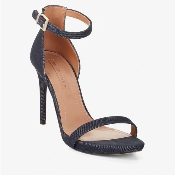 💕3/$50💕NWOT BcbgMaxAzria Denim Strap Heel Size 39 - Picture 1 of 14